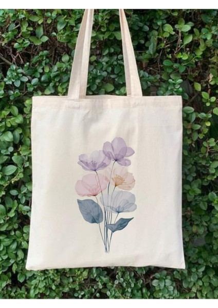 Çiçek Tasarım Kurdeleler Y2k Retro Ham Bez Tote Bag Çanta, Pinterest Çanta modelleri