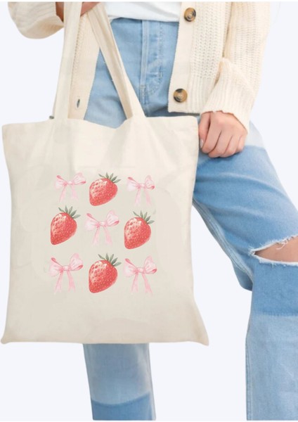 Y2k Bows Coquette Pinterest Kurdeleler Retro Unisex Bez Çanta Tote Bag