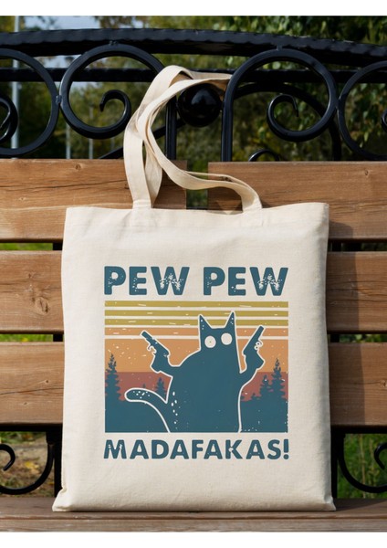 Pew Pew Madafakas, Kedi Tasarım Tote Bag Bez Çanta fiyatları