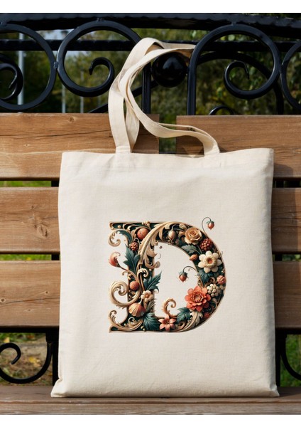 D Harf Tasarım D Harfi Çanta, Y2 Pinterest Retro Unisex Bez Çanta Tote Bag, Shopper Bag modelleri