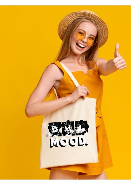 Mickey Mood Y2k Kalın Tote Bag Bez Çanta, Pinterest Çanta, Kitap Çantası, Shopper Omuz Çantası modelleri