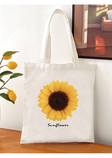 Sunflower Ayçiçeği Tasarım Tote Bag Bez Çanta fiyatları