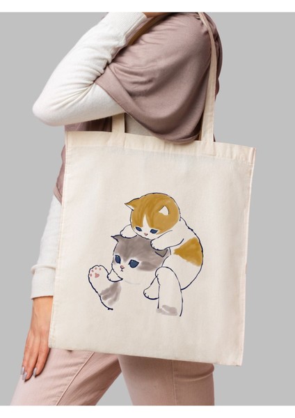 Kediler Cute Pinterest Tote Bag Bez Çanta fırsatları