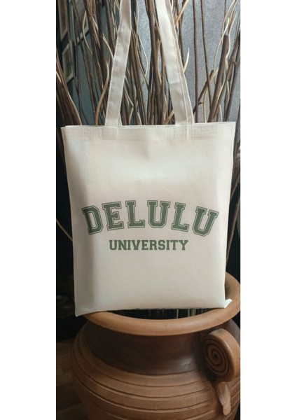 Delulu University Üniversitesi Y2k Caps Ham Bez Tote Bag Çanta, Pinterest Çanta modelleri