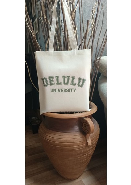 Delulu University Üniversitesi Y2k Caps Ham Bez Tote Bag Çanta, Pinterest Çanta fırsatları