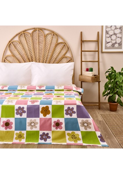 Soft Agave Çift Kişilik Pike - Renkli - 200X220 cm