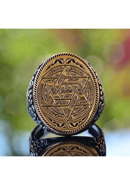 925 Ayar Gümüş Kral Süleyman Yüzüğü, Davut Yıldızı & Güç Mührü, Kabbala Ilhamlı Büyük Yüzük fırsatları