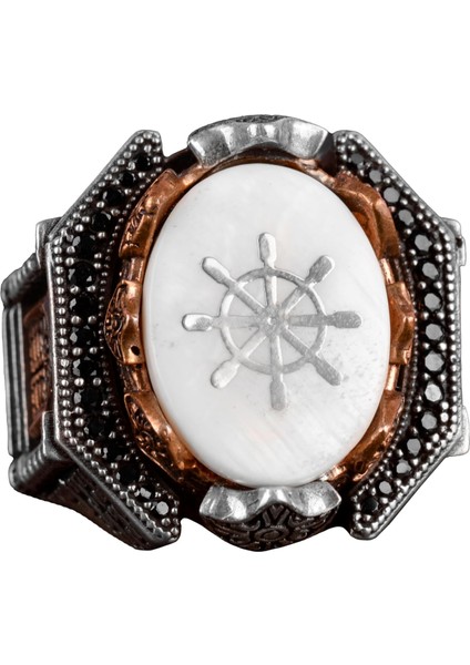 925 Ayar Gümüş Erkek Orta Doğu Pervane Yüzük - Cesur ve Denizci Tasarım, Günlük Kullanım ve Özel Etkinlikler Için Ideal