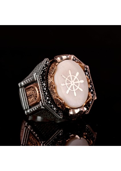 925 Ayar Gümüş Erkek Orta Doğu Pervane Yüzük - Cesur ve Denizci Tasarım, Günlük Kullanım ve Özel Etkinlikler Için Ideal fiyatları