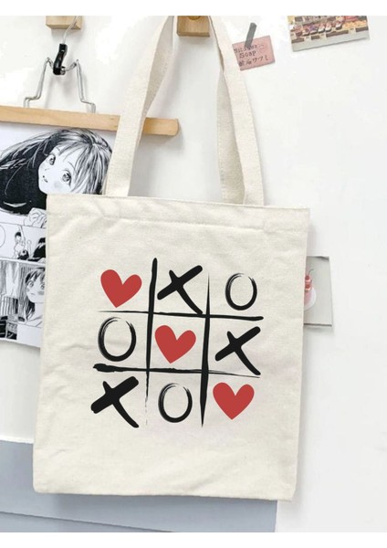 Xoxo Kiss, Yk2 Bez Çanta, Pinterest Çanta,Retro Unisex Bez Çanta Tote Bag, Shopper Bag