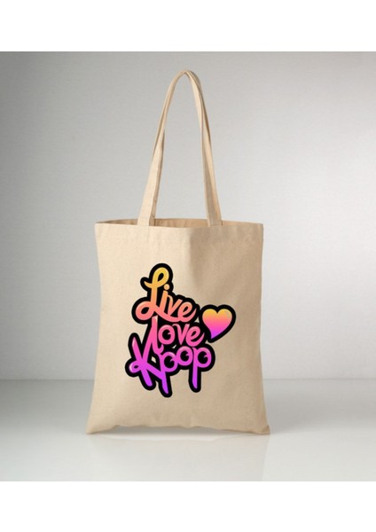 Love, Live K-Pop Tasarım Tote Bag Bez Çanta