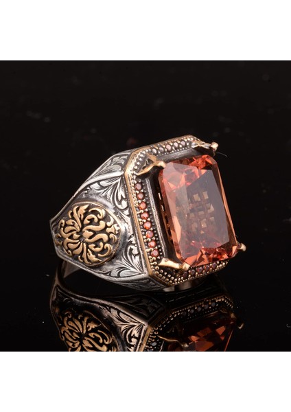 925 Ayar Gümüş Yüzük, Oluşturulmuş Sultanit Taşlı Erkek Yüzük fırsatları