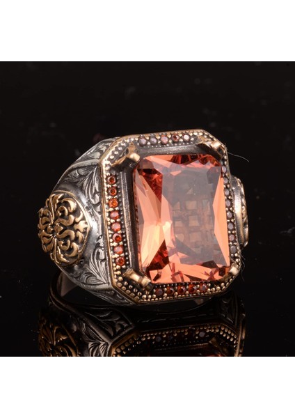 925 Ayar Gümüş Yüzük, Oluşturulmuş Sultanit Taşlı Erkek Yüzük indirimleri