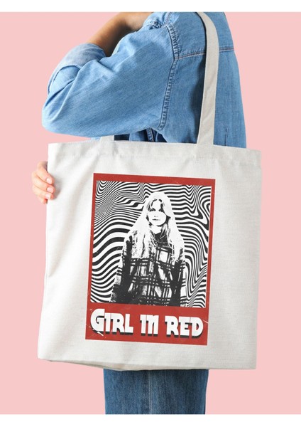 Girl In Red Tote Bag Bez Çanta