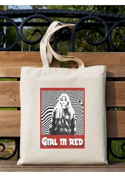 Girl In Red Tote Bag Bez Çanta modelleri