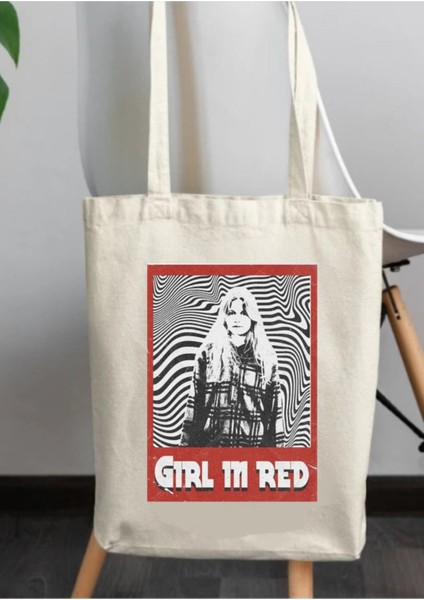 Girl In Red Tote Bag Bez Çanta fırsatları