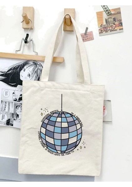 Taylor Swift Mirrorball, Y2 Pinterest Retro Unisex Bez Çanta Tote Bag, Shopper Bag