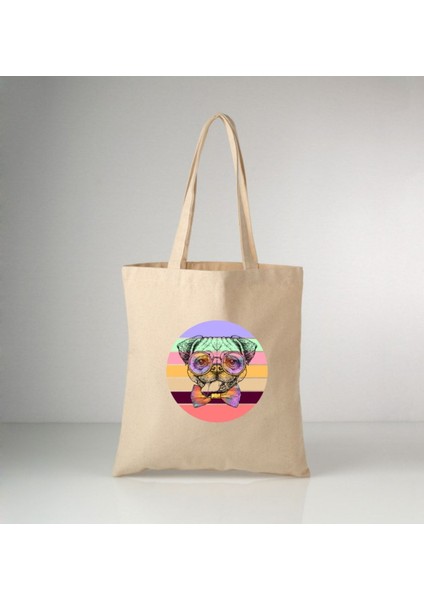 Funny Dog Glasses, Köpek Tasarım Tote Bag Bez Çanta fiyatları