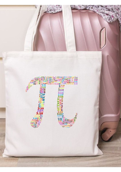 Pi Sayısı, Pi Günü, Pi Tasarım Bez Çanta, Hediyelik Omuz Çantası, Tote Bag