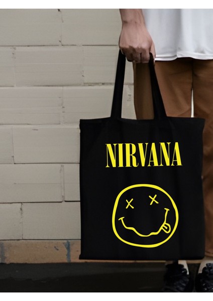 Nirvana Kurt Cobain Kanvas Kalın Tote Bag Bez Çanta, Pinterest Çanta modelleri