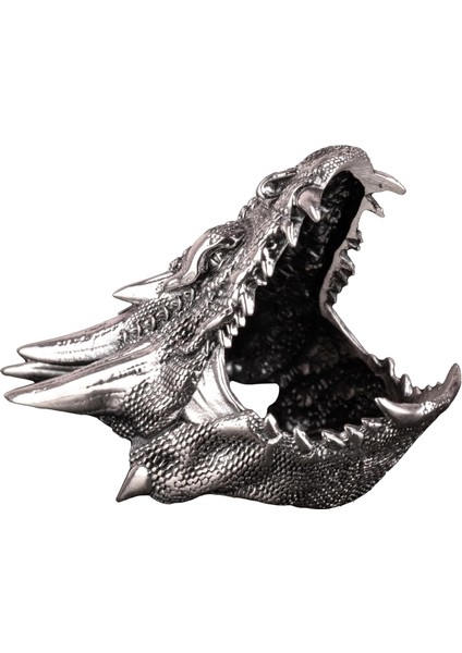 Ejderha Başlı Yüzük, Gümüş Ejderha Yüzüğü, 925 Ayar Gümüş Erkek Yüzüğü
