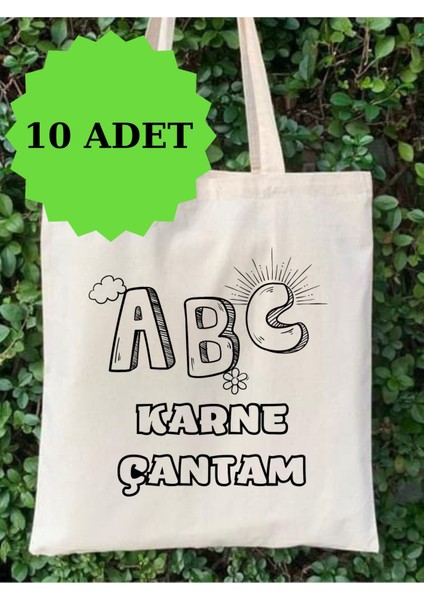 10 Adet Karne Çantası, Karne Hediyesi Boyama Çanta, Anaokulu Ilkokul Etkinlik, Boyama Bez Çanta