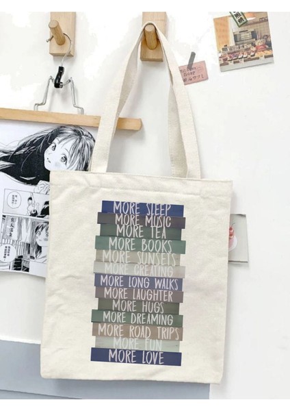 Hayat Motto Kitaplar Ham Bez Tote Bag Çanta, Pinterest Çanta
