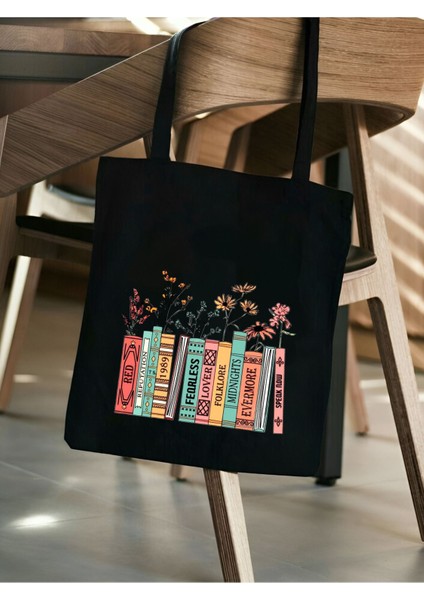 Kitap Tasarım Taylor Swift Kalın Siyah Kanvas Tote Bag Bez Çanta, Pinterest Çanta fiyatları