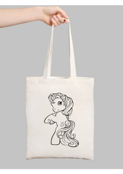 Unicorn Boyama Çantası, Boyama Bez Çanta Tote Bag