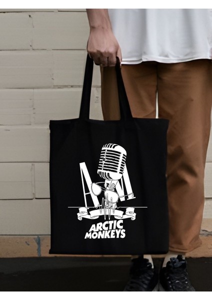 Arctic Monkeys Siyah Kalın Kanvas Y2k Bez Çanta, Omuz Çanta, Tote Bag modelleri