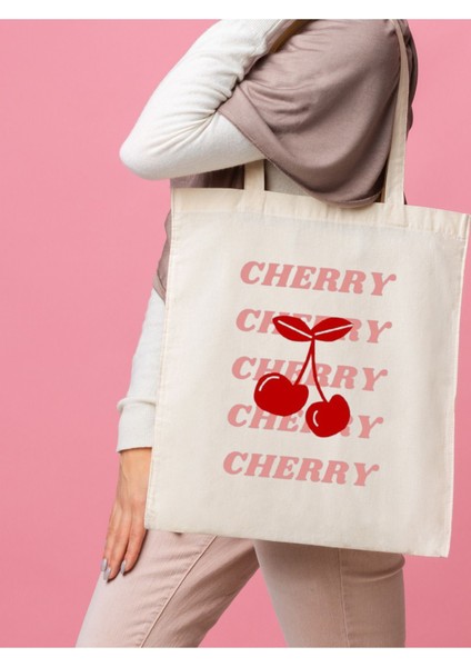 Y2k Cherry Coquette Pinterest Kiraz Retro Unisex Bez Çanta Tote Bag