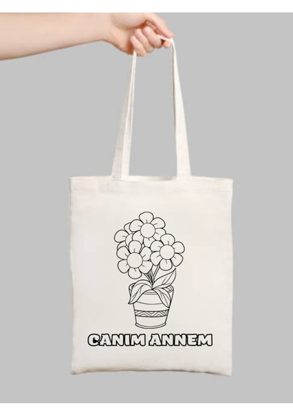 Anneler Günü, Anne Hediye Boyama Çantası Tote Bag, Bez Çanta fiyatları