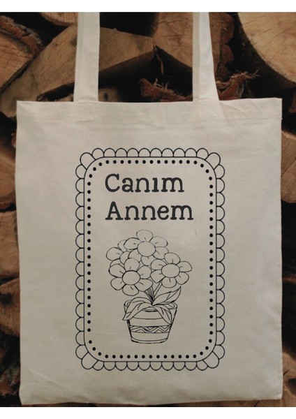 Canım Annem, Anneler Günü Çocuk Boyama Çantası, Anaokulu Boyama Bez Çanta
