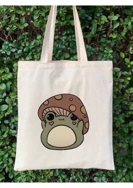 Sevimli Mantar Tasarım Pinterest Bez Çanta, Tote Bag