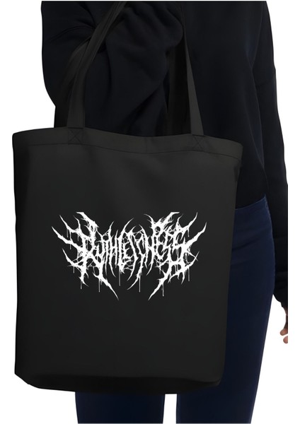 Gothic Tarz, Gotik Tasarım Siyah Bez Çanta, Omuz Çantası fiyatları