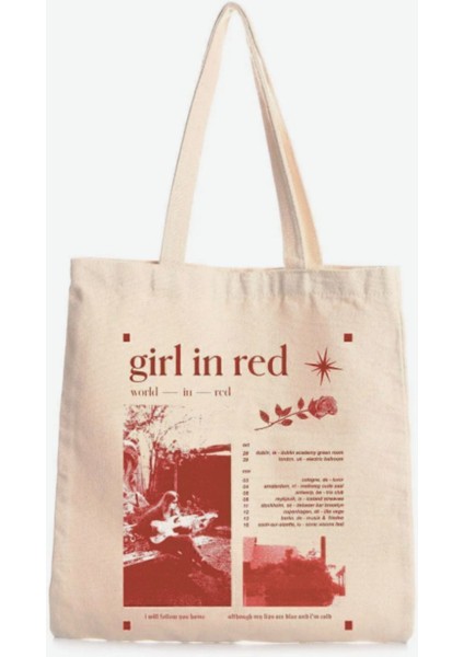 Girl In Red Bez Çanta, Tote Bag