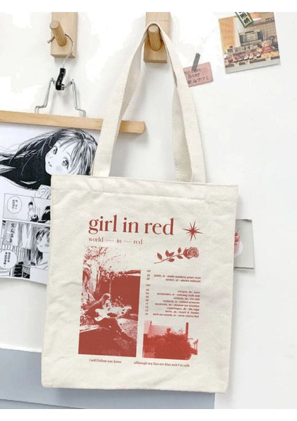 Girl In Red Bez Çanta, Tote Bag fiyatları