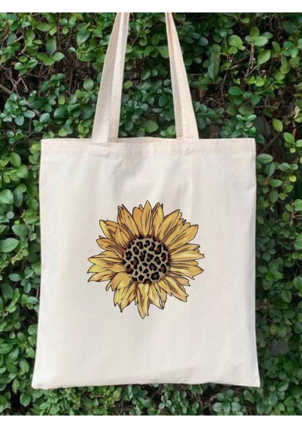 Ay Çiçeği Tasarım Ham Bez Tote Bag Çanta, Pinterest Çanta modelleri