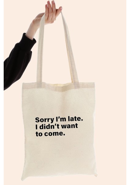 Sorry I'm Late Ham Bez Omuz Çantası indirimleri