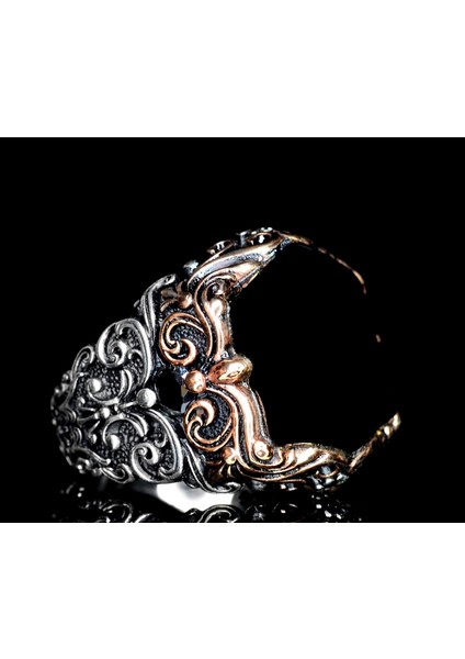 925 Ayar Gümüş Erkek Yüzük - 6 Kenarlı Yapay Oniks Taşı fiyatları