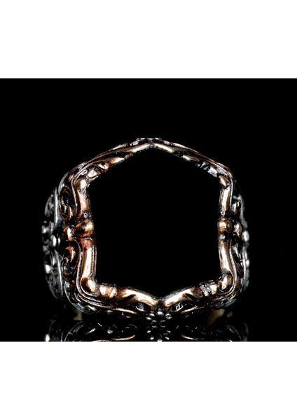 925 Ayar Gümüş Erkek Yüzük - 6 Kenarlı Yapay Oniks Taşı fırsatları