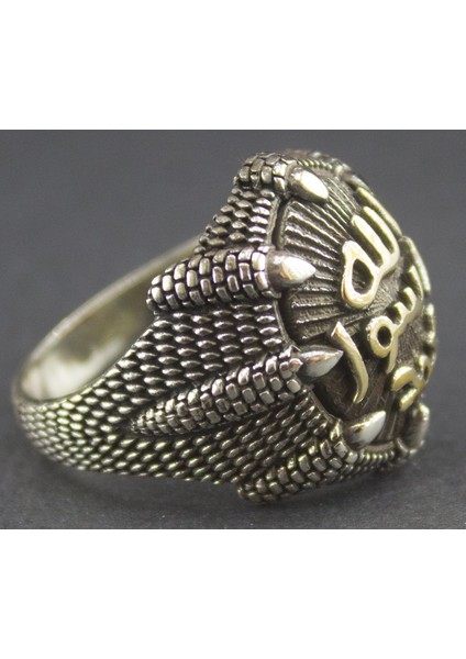 Sterling Gümüş Erkek Yüzük, El Yapımı Islami Hat Yazısı Yüzük, Islam Inanışı Takısı modelleri