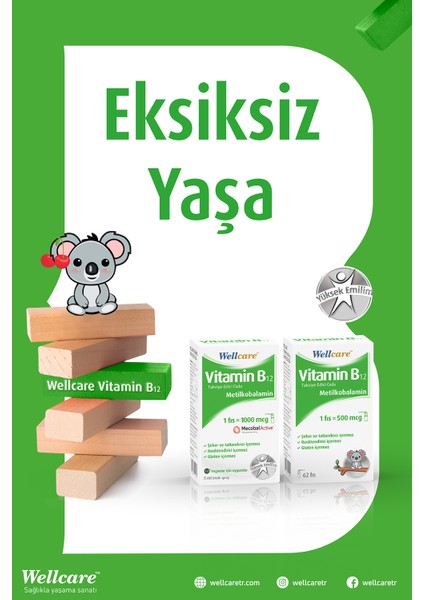 Vitamin B12 (Metilkobalamin) 500 Mcg Dil Altı Sprey 5 ml