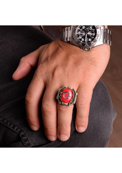 925 Ayar Gümüş Erkek Yüzüğü - Cesur Yıldız ve Hilal Tasarımı, Günlük Kullanım ve Özel Etkinlikler Için Ideal modelleri