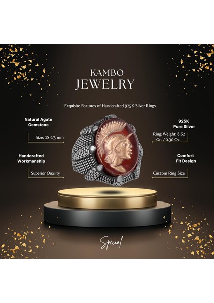 Doğal Akik Taşı Erkek Yüzük - Şaman Yüzüğü - 925 Ayar Gümüş Yüzük - Kızılderili Şefi Gümüş Yüzük fiyatları