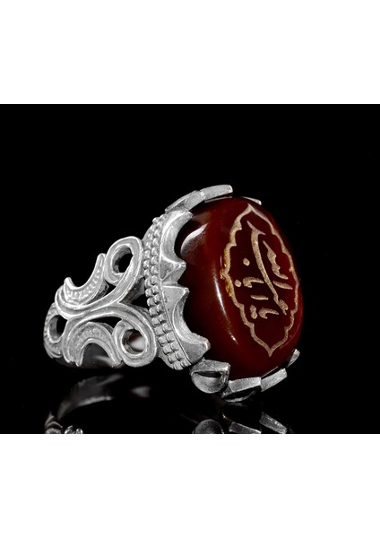 Islami Yüzük | Erkek Gümüş Yüzük | Doğal Akik Taşı ile Şık Dini Yüzük fiyatları