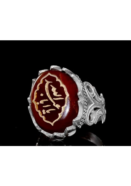 Islami Yüzük | Erkek Gümüş Yüzük | Doğal Akik Taşı ile Şık Dini Yüzük modelleri