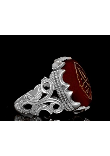 Islami Yüzük | Erkek Gümüş Yüzük | Doğal Akik Taşı ile Şık Dini Yüzük fırsatları