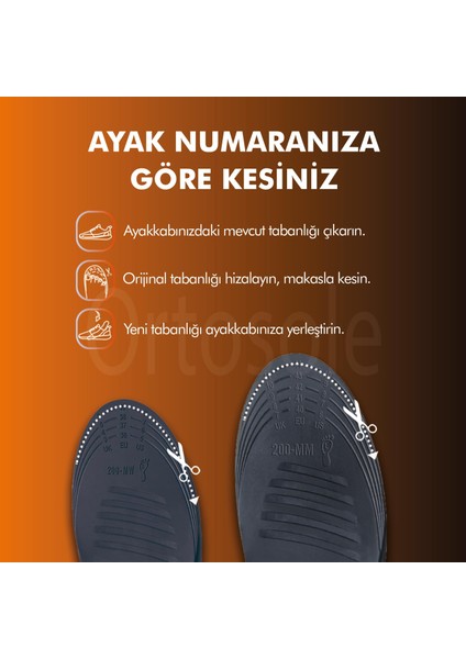 OS200 | Düz Tabanlık, İç Basma Önleyici, Kemer Destekli, Plantar Fasiit İç Tabanlık