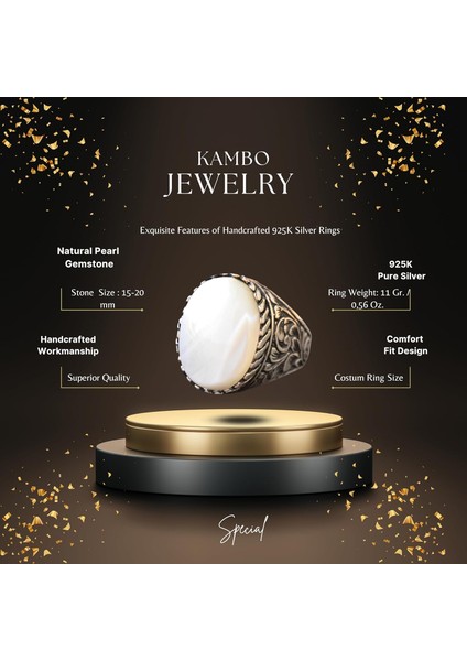 925 Ayar Gümüş Yüzük - Doğal Sedef Taş Yüzük fiyatları